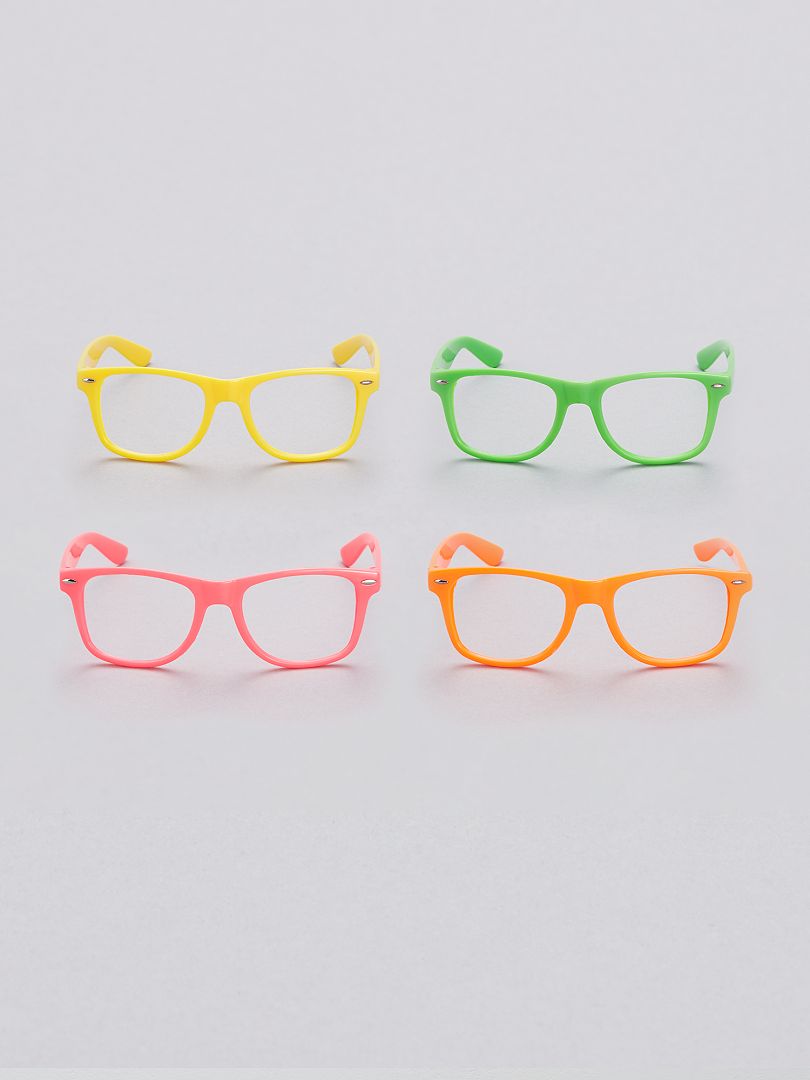 Set van 4 fluorescerende brillen - meerkleurig