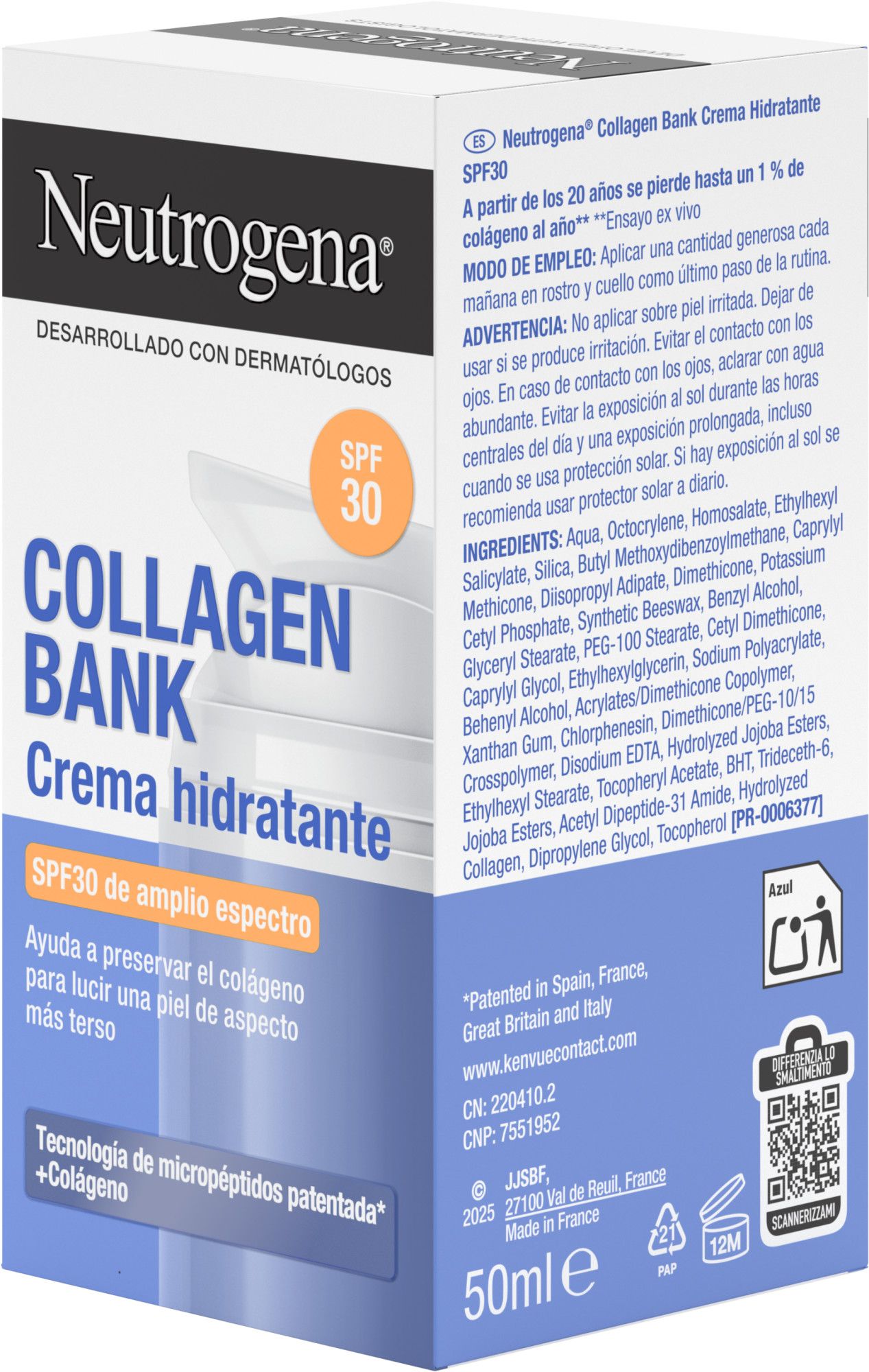 Collagen Bank sejas mitrinošais krēms SPF30 Sejas kosmētika no aptiekas
