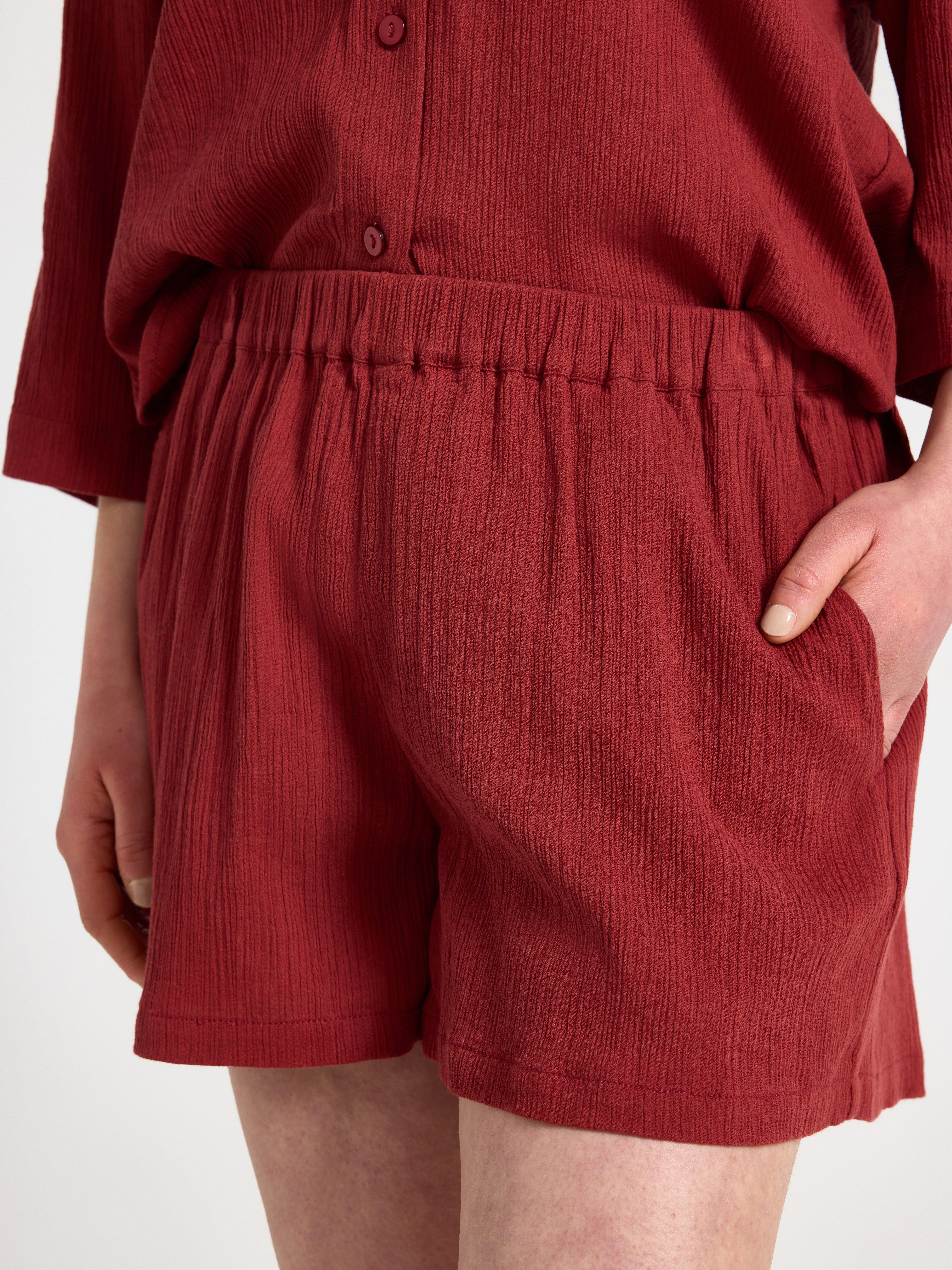 Pantaloni scurți șifonați Roșu prăfuit