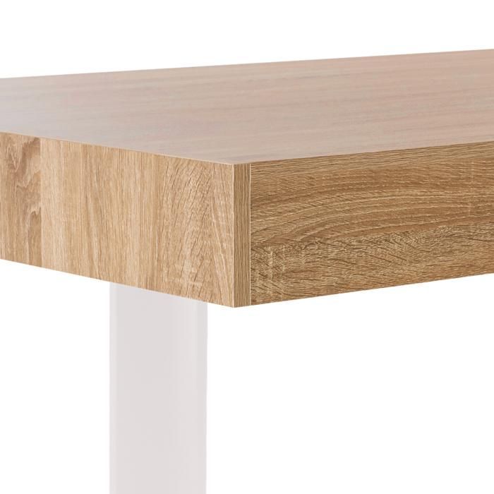Vaste rechthoekige eettafel - IDMARKET - PHOENIX - Hout en wit - 6 personen - 160 cm