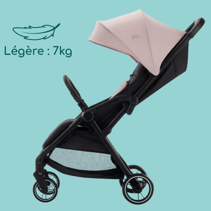 BEBECONFORT SUNLITE, Passeggino ultracompatto, comodo e leggero, dalla nascita fino a 4 anni, da 0 a 22 kg, Rosa Tinta