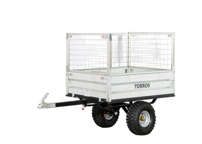 Remolque basculante galvanizado de un solo eje, 350 kg, 1200x850x300 mm + extensiones Torros