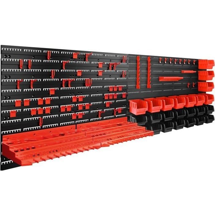 Juego de 97 paneles de pared para almacenamiento de herramientas, soportes de plástico expandibles de alta resistencia para bricolaje y uso en garajes.