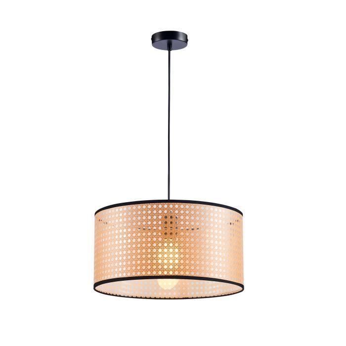 Suspension Imitation Cannage - Ø 40 x H 140 cm - Noir - MIKADO