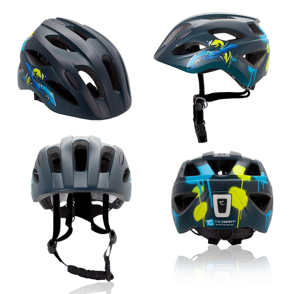 Casco De Bici Para Niños De 6 A 12 Años | Flecha Azul/negra | Certificado En1078
