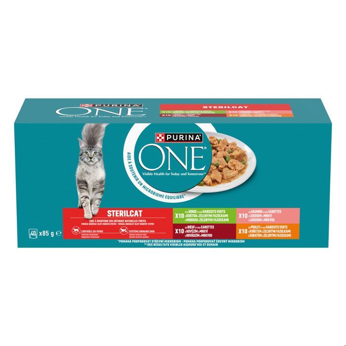 PURINA ONE Alimento sterilizzato per gatti - Varietà miste - 40 bustine da 85 g - Bustine fresche per gatti adulti