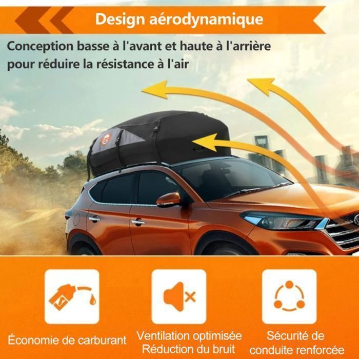 Bolsa impermeable para techo de coche - Sailnovo - 585L - Caja plegable para techo de coche, apta para barras de techo, tejido Oxford 1000D