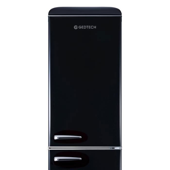 GEDTECH GCBV310BL Vintage Combi Fridge Freezer - Black - 310L - Energy Class E