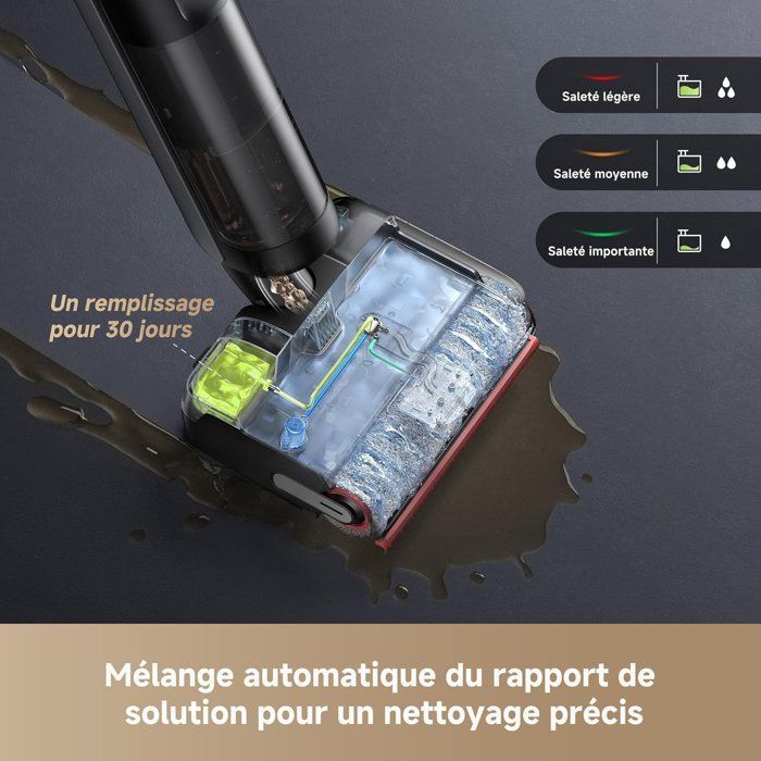 DREAME H15 Pro FoamWash - Aspirateur Laveur - Nettoyage Ciblé - Solution à Rapport Intelligent - Bras Robotisé IA 2.0- TangleCut 2.0