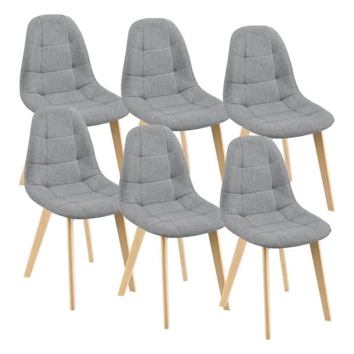 Set di 6 sedie da pranzo Kopparberg, 86 x 53 x 47 cm, grigio chiaro.