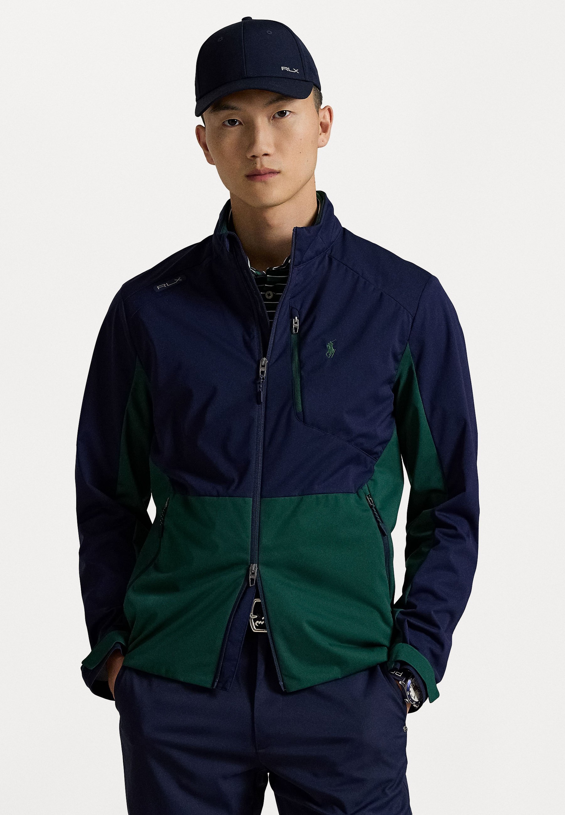 Polo Ralph Lauren COLOR BLOCKED PAKENDATAV JAKK - Tuulejope - rafineeritud tumesinine/vintage mänd