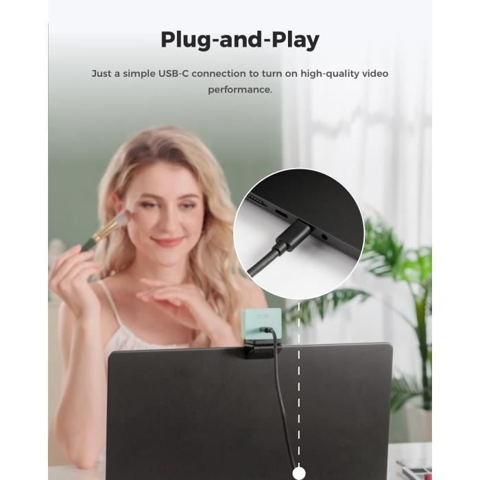 Webcam - OBSBOT - Meet 2 - 4K - Cadrage AI - Autofocus - Microphone intégré