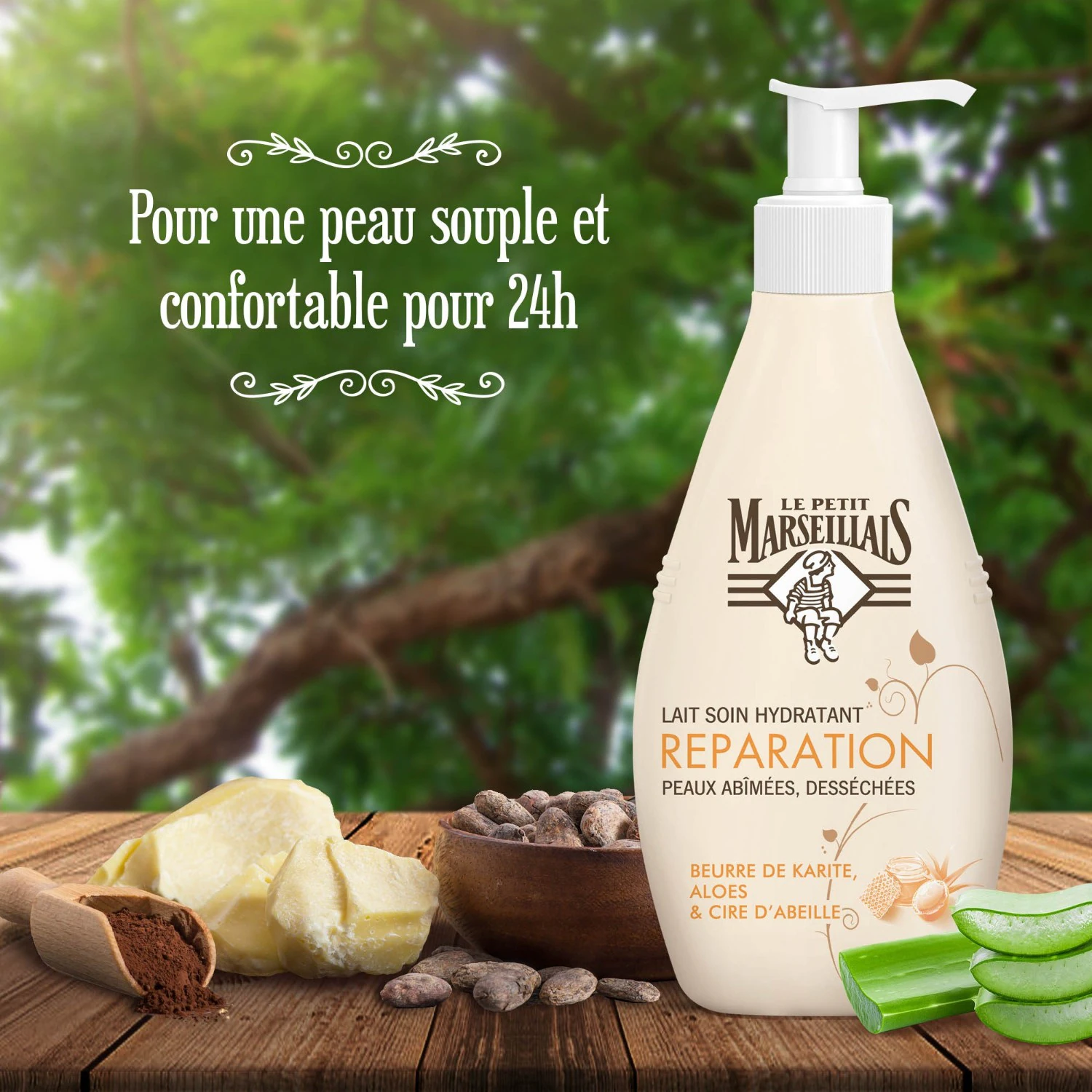 Le Petit Marseillais Lait Corps Hydratant[[,]] Beurre de Karité[[,]]Aloes et Cire d'Abeille[[,]]