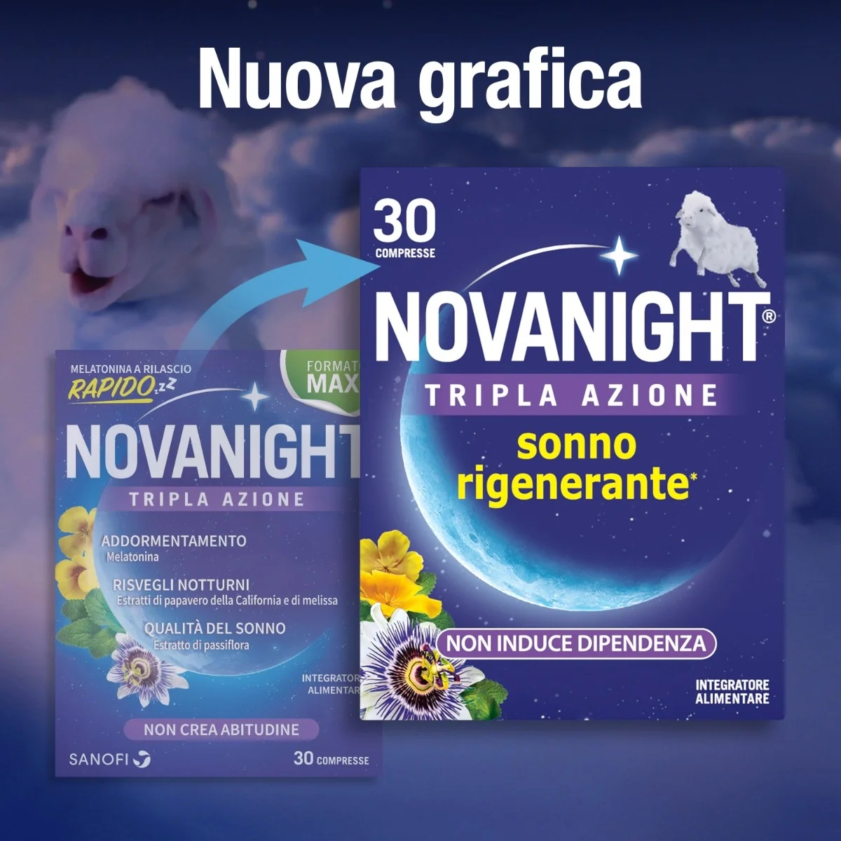 NOVENIGHT Novanight 30 comprimidos de liberação rápida Novo suplemento alimentar para dormir