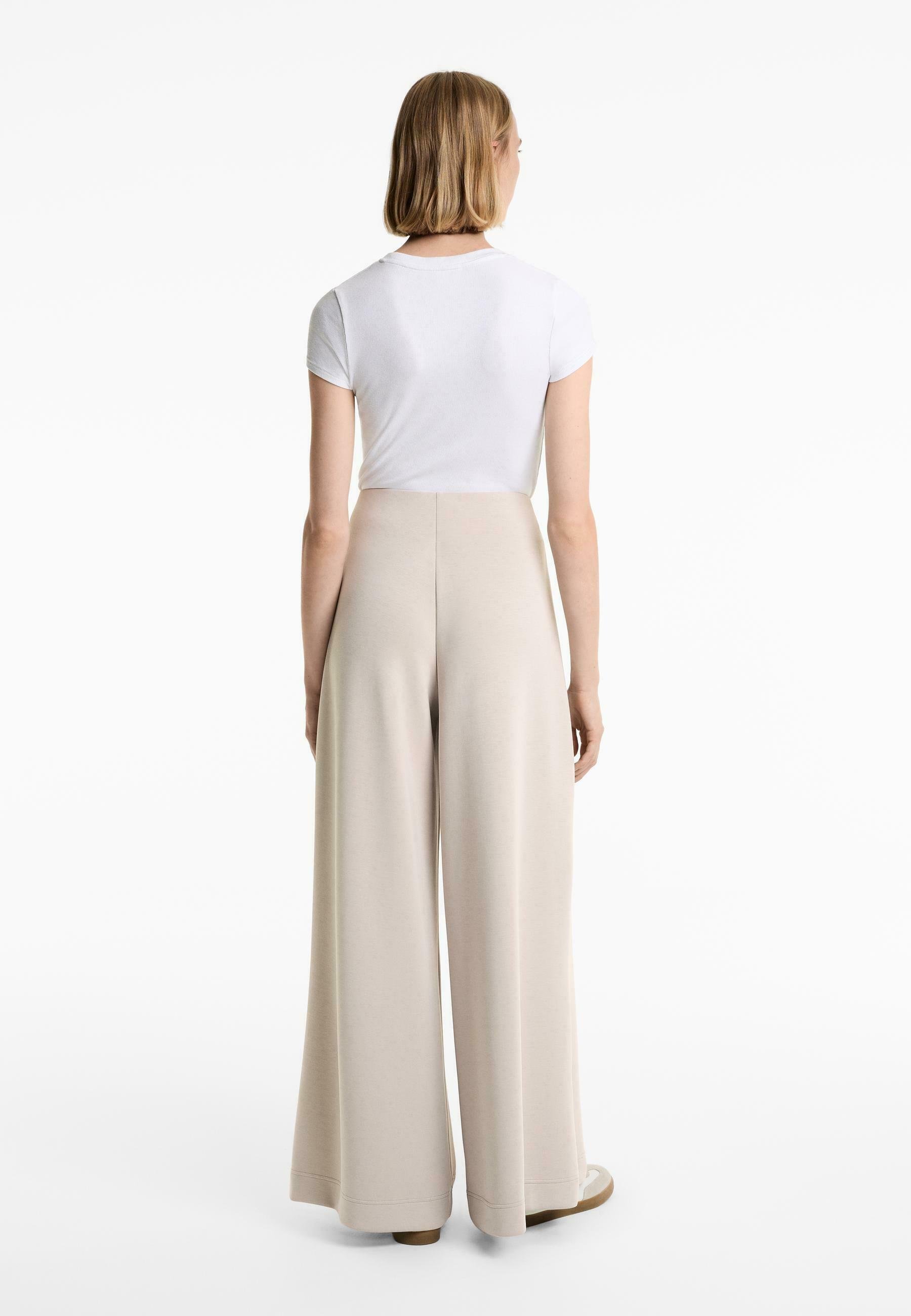 OYSHO SOFT-TOUCH WIDE-LEG PLEATED - Bukse - beige