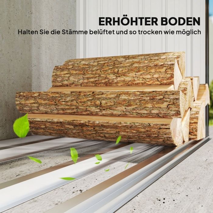 Holzschuppen, Stahlrahmen, erhöhter Boden, Schrägdach, 213 x 66,5 x 150 cm, dunkelgrau