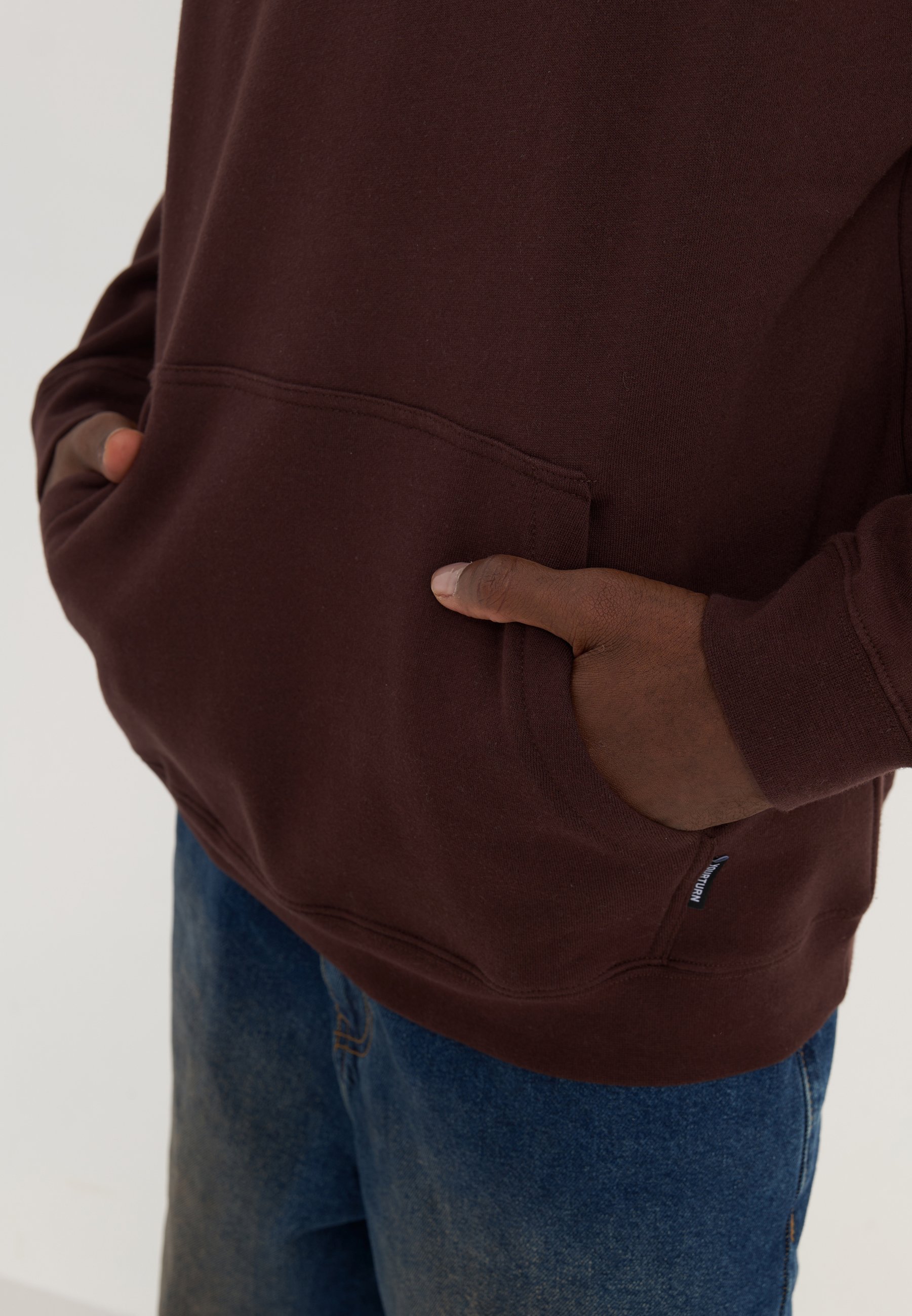 YOURTURN UNISEXE - Sweat à capuche - marron