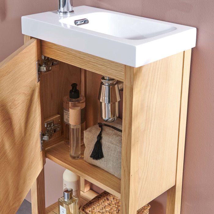 Mueble de baño ATOLL con lavabo blanco