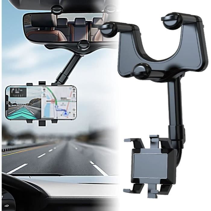 Soporte para teléfono de coche, soporte para teléfono en el espejo retrovisor del coche, soporte para teléfono de coche, giratorio 360° y A46