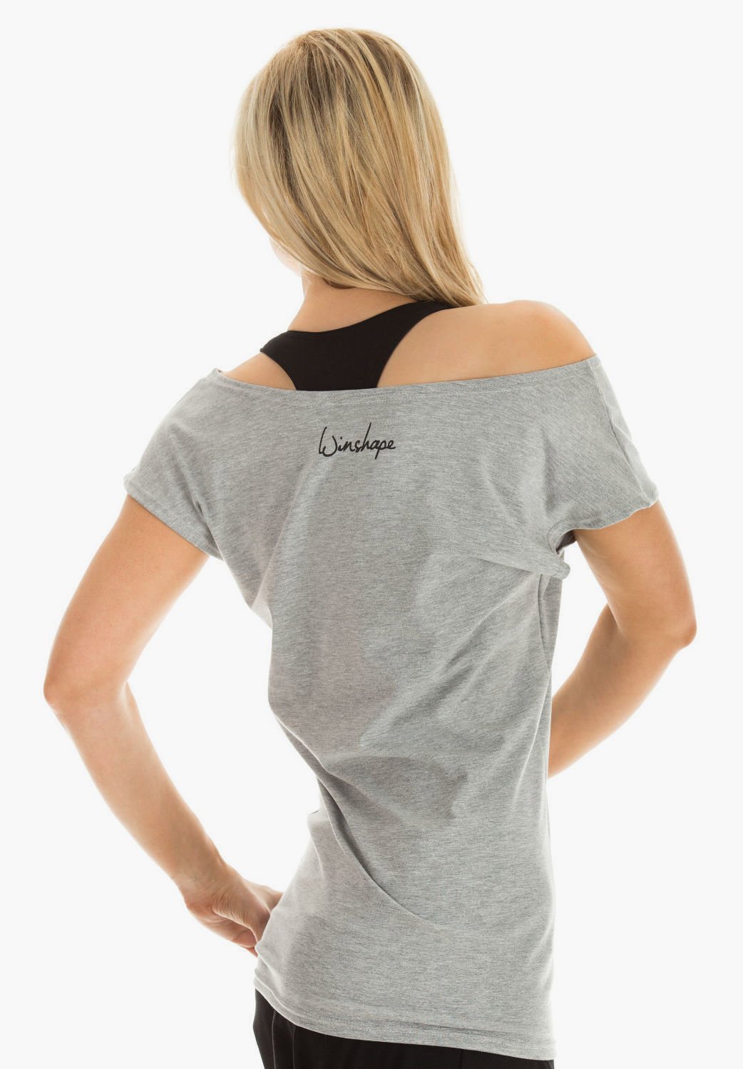Camiseta Winshape Print - cinza mesclado
