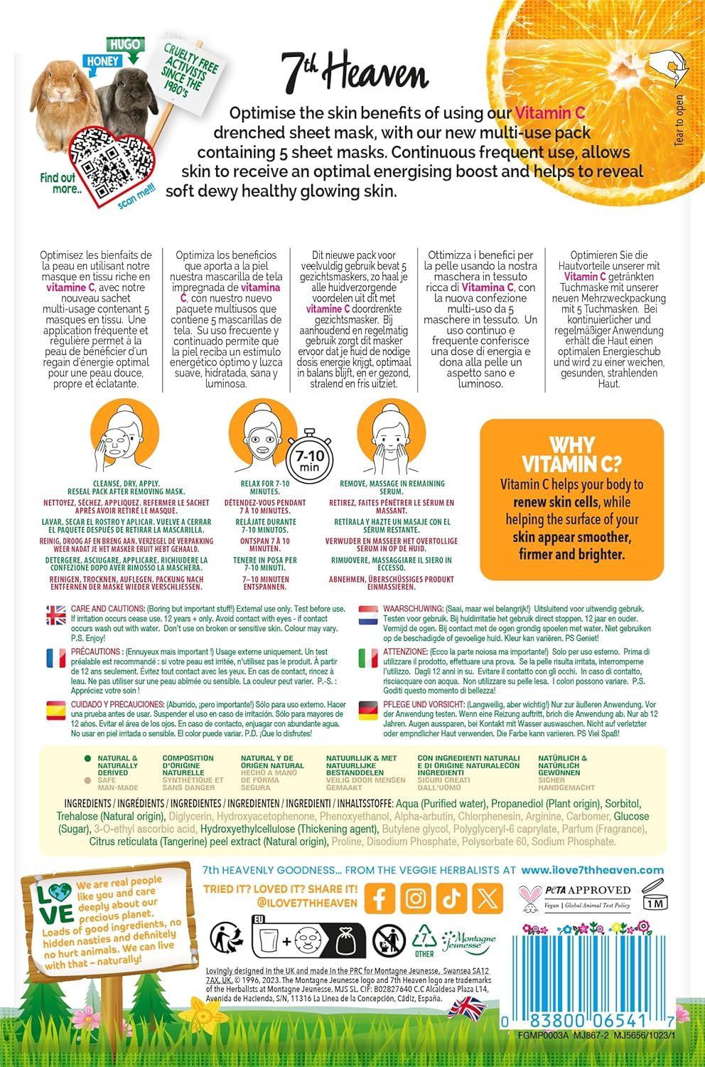 Šviesinamųjų veido kaukių rinkinys su vitaminu C Veido kaukės