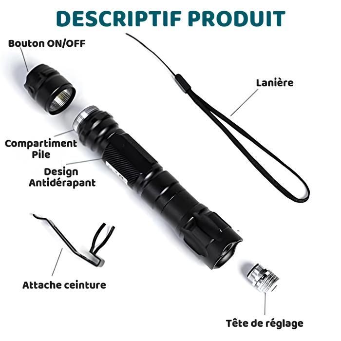 Laser Vert Haute Performance M-PROGECT® | 50 MW 532 NM Portée 5000 mètres, avec Pile Rechargeable 18650 et Chargeur USB