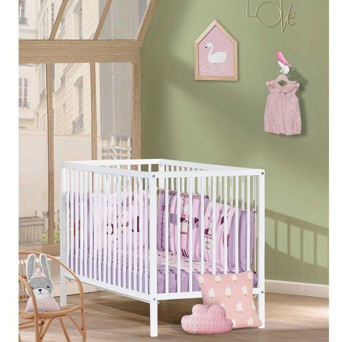 Berço para bebê - 120 x 60 cm - Babyprice First - Todas as grades - Madeira branca