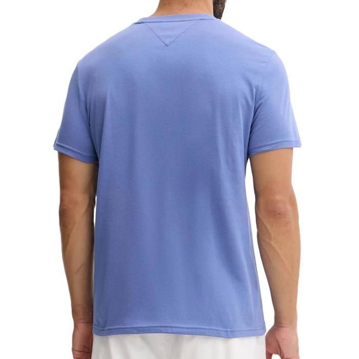 Camiseta masculina azul com a bandeira da Tommy Hilfiger