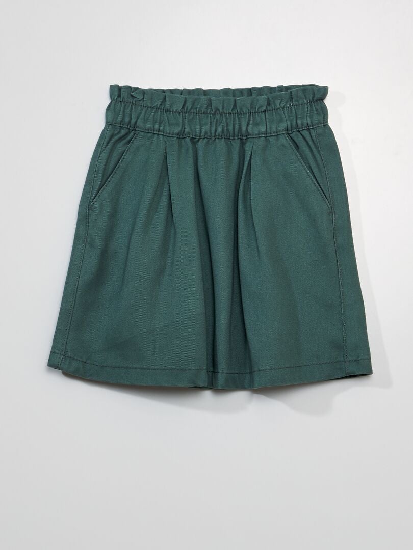 Saia de saco de papel com bolsos - VERDE