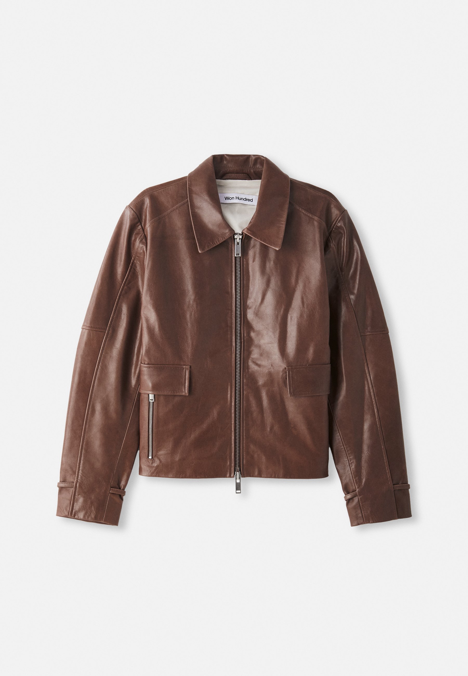 Won Hundred DELHI JACKET UNISEX - Leren jas - donkerbruin
