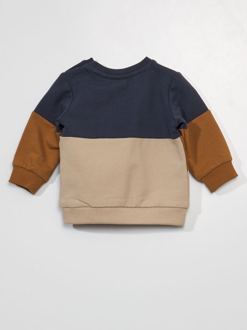Sudadera con bloques de color y estampado de erizo - AZUL