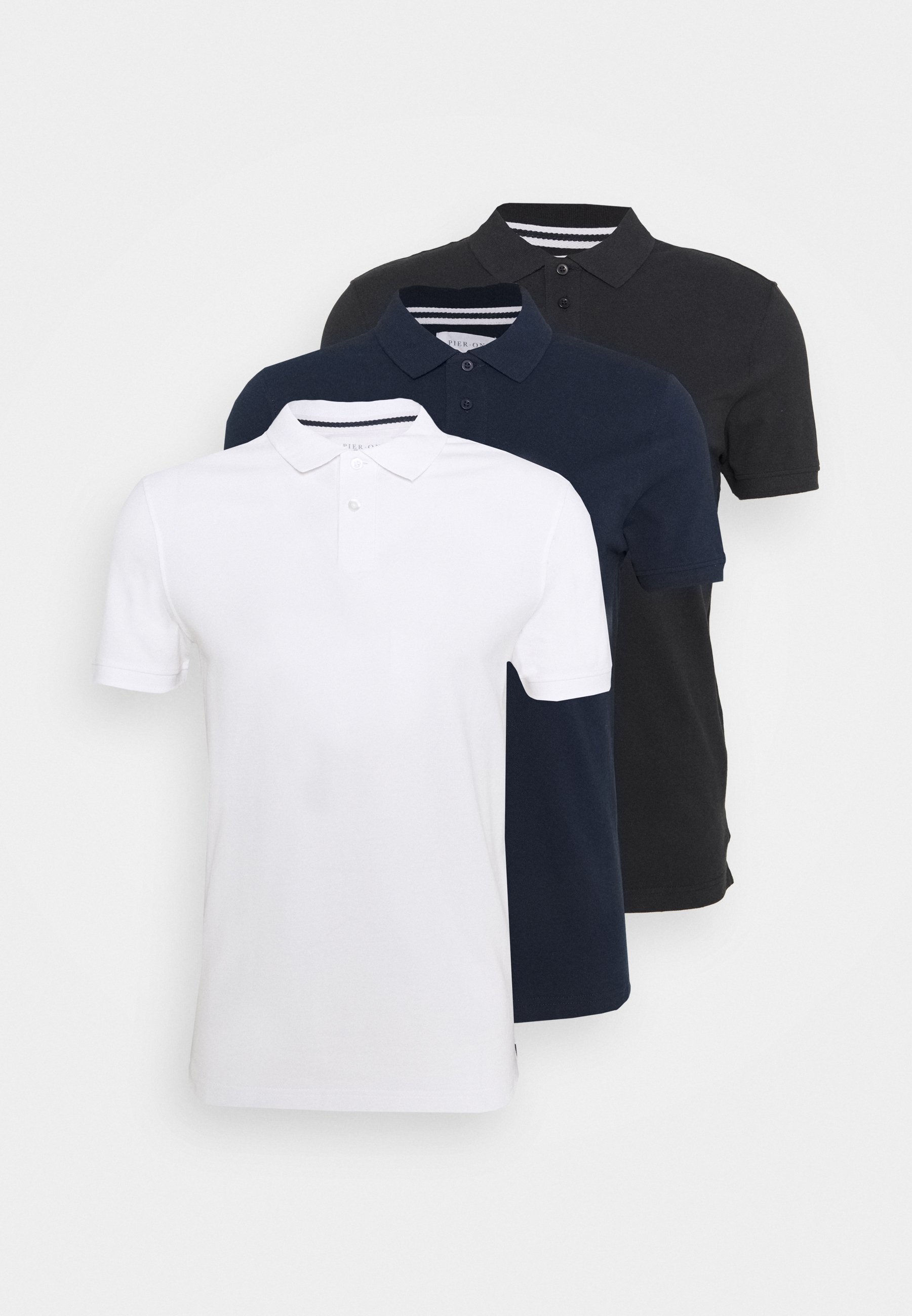 PACK SLIM - Polokošile - černá/tmavě modrá/bílá Pier One