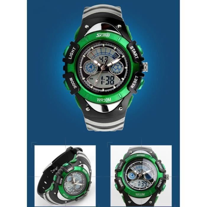 Reloj deportivo SHARPHY® para niños, reloj digital analógico de marca, resistente al agua, verde, de la mejor calidad.