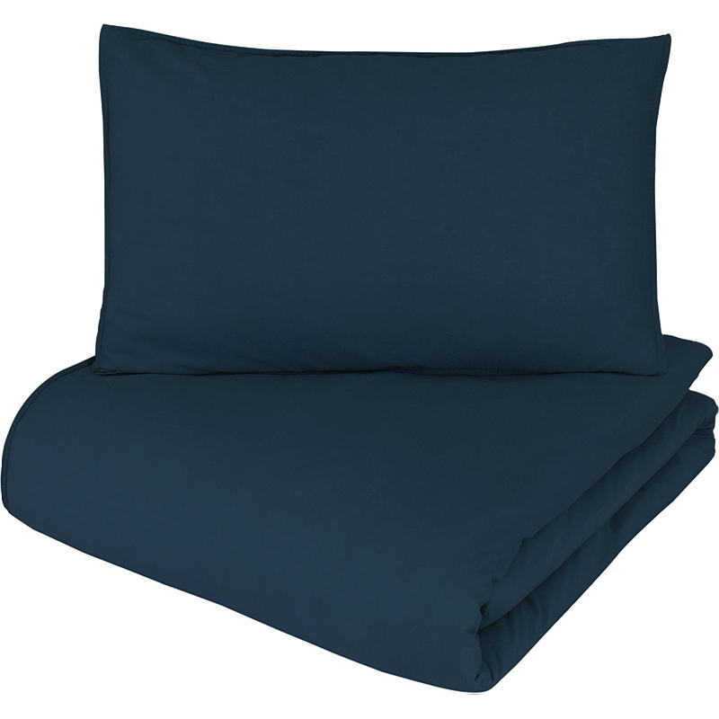 Juego de ropa de cama de algodón azul de 140x220 cm