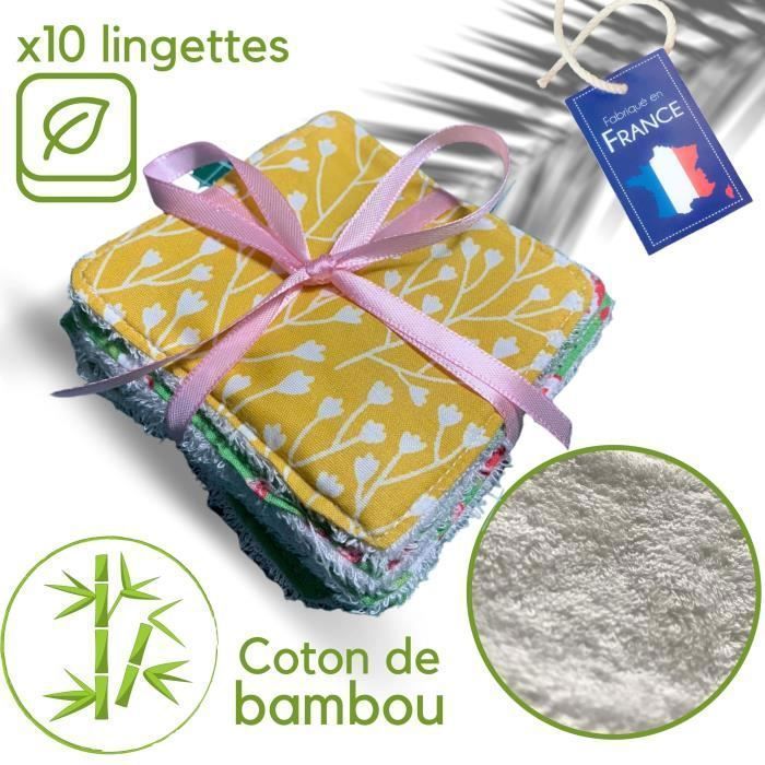 10 toallitas desmaquillantes y para bebé de algodón de bambú ecológico ultrasuave.