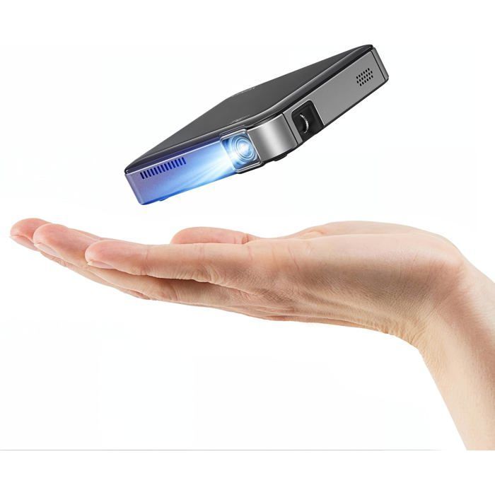 Proyector mini DLP TRAHOO Y200 - Full HD 1080P - Tecnología DLP - Silencioso - Portátil - 9,8 x 9,8 x 2,15 cm