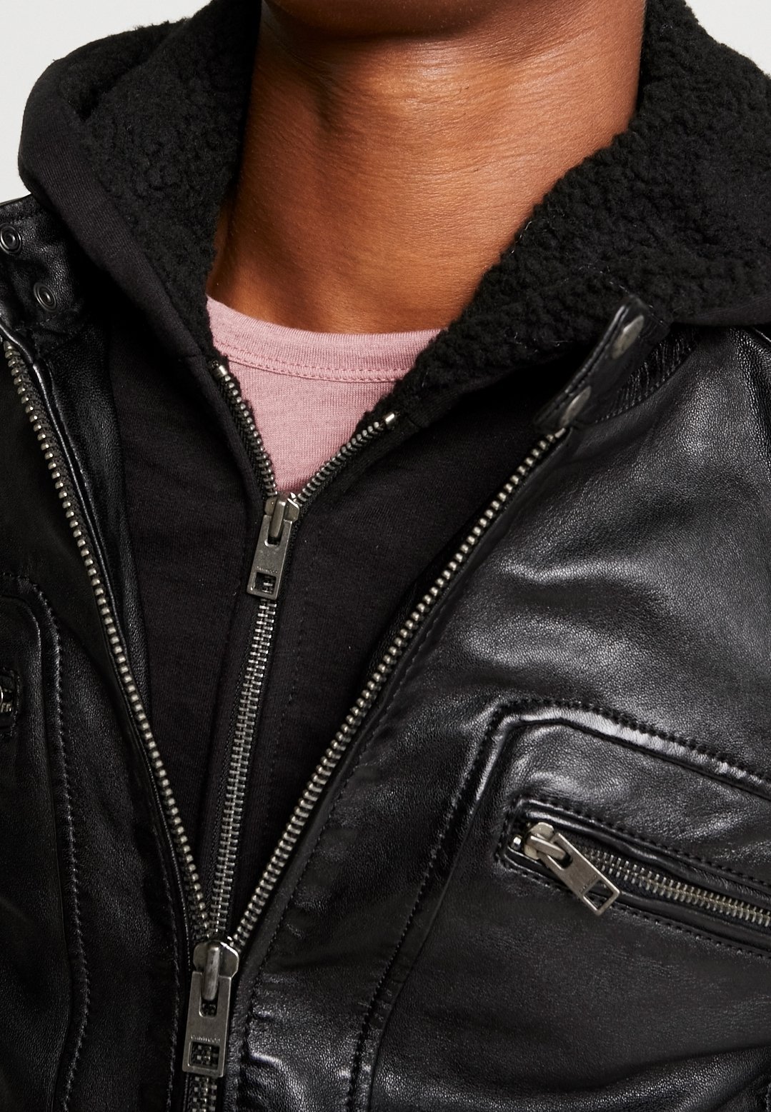 Giacca in pelle Oakwood - nera