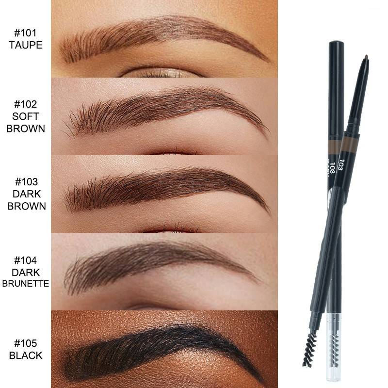 Crayon à sourcils tatouage 5 couleurs, waterproof, sans bavure, double embout, longue tenue, brun naturel, maquillage femme, cosmétique TSLM1