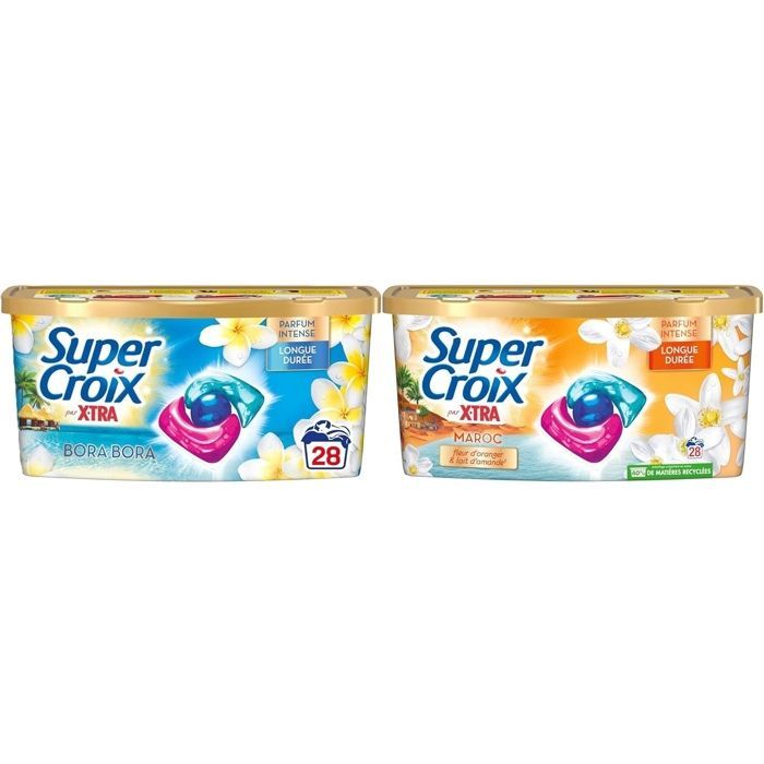 Super Croix – 2er-Packung mit je 28 Waschmittelkapseln – Bora Bora – Marokko