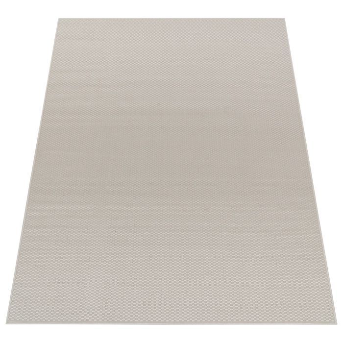 Alfombra de exterior Paco Home para balcón, terraza o cocina, lisa, con estampado moteado, color blanco roto, 200 cm x 200 cm.