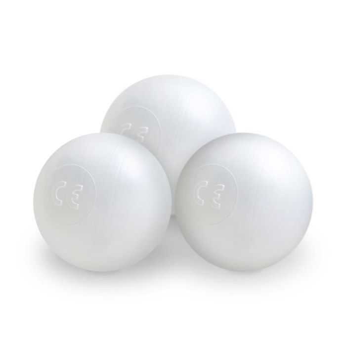 MISIOO Bolas de plástico de colores para piscina de bolas para bebés y niños, 6 cm, 300 bolas, blanco perla