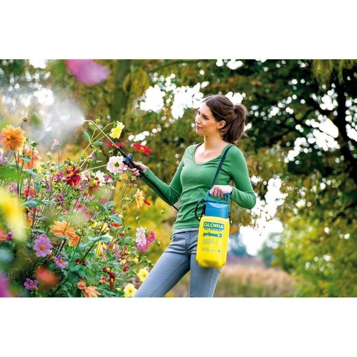 Pulvérisateur à main Gloria - Modèle Prima 3 - Réservoir polyéthylène - 3L - 3 bars