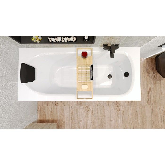 Baignoire Rectangulaire 140x70 + appui-tête, Siphon de bain et pieds 4en1 - BONA