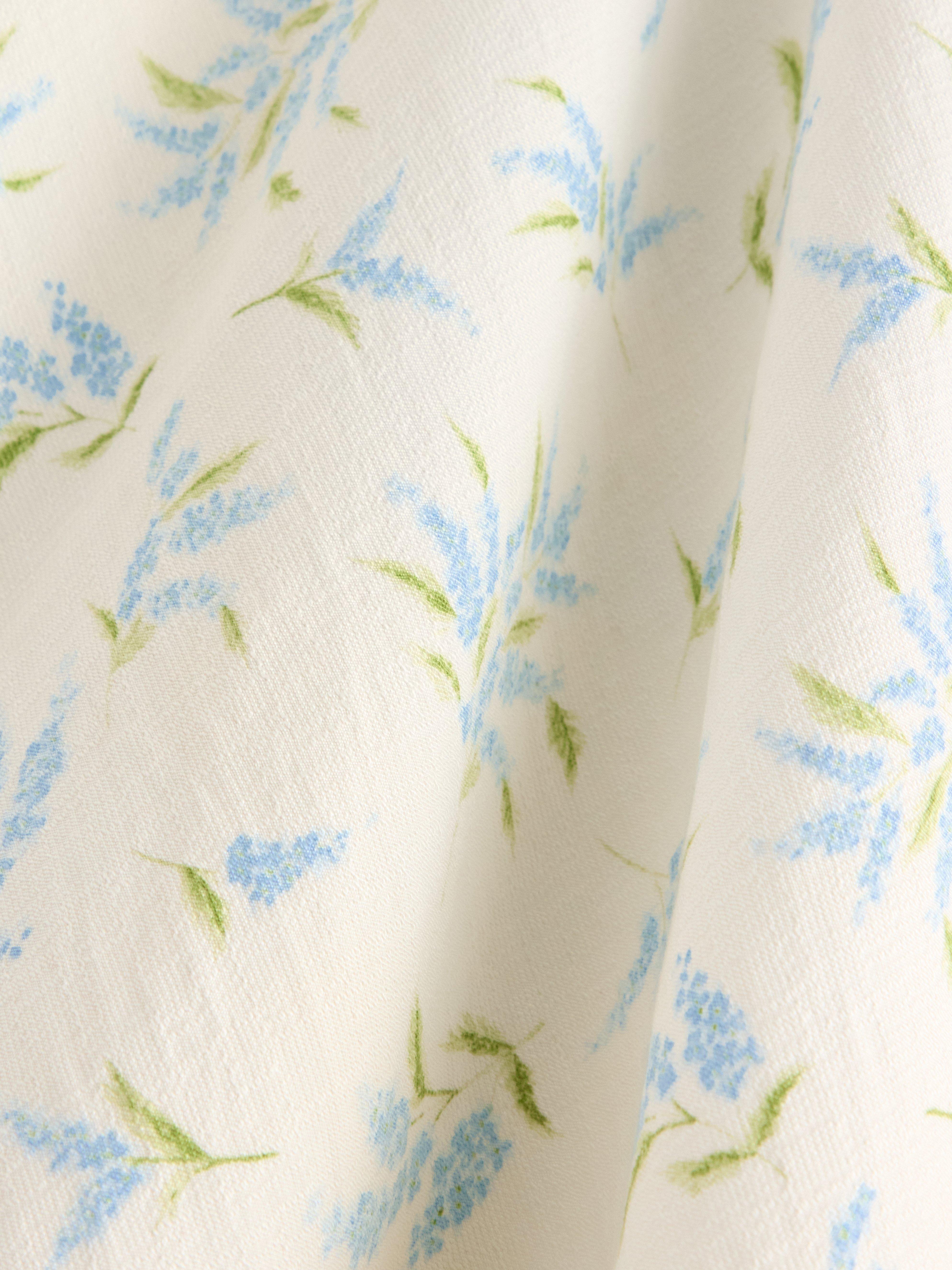 Saia de tecido plano em viscose off-white
