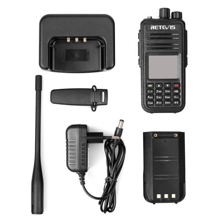 Retevis RT3S DMR Digital Walkie Talkie Dual Band 3000 Canali GPS DCDM TDMA Compatibile con Radio DMR Mototrbo (Nero, 2 pezzi)