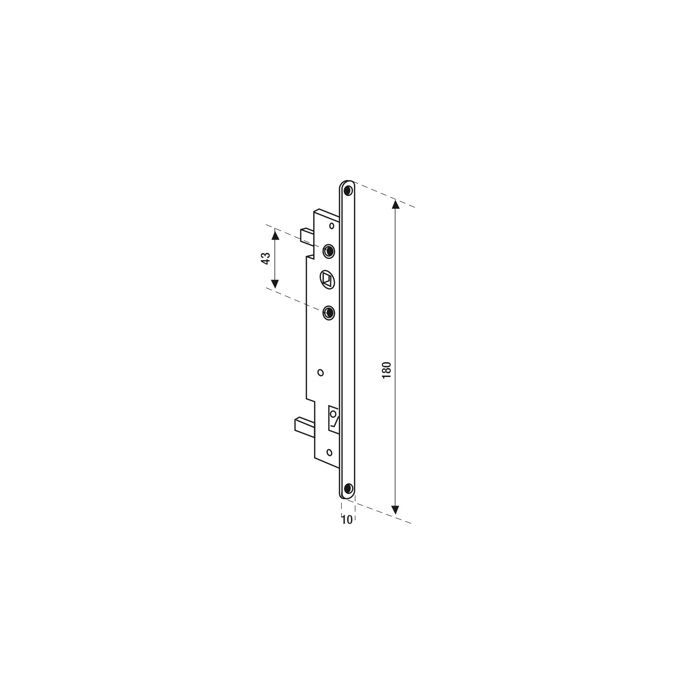 FERCO by THIRARD - Recessed cremone bolt for wooden windows, 7 mm spindle, 10 mm backset, reversible