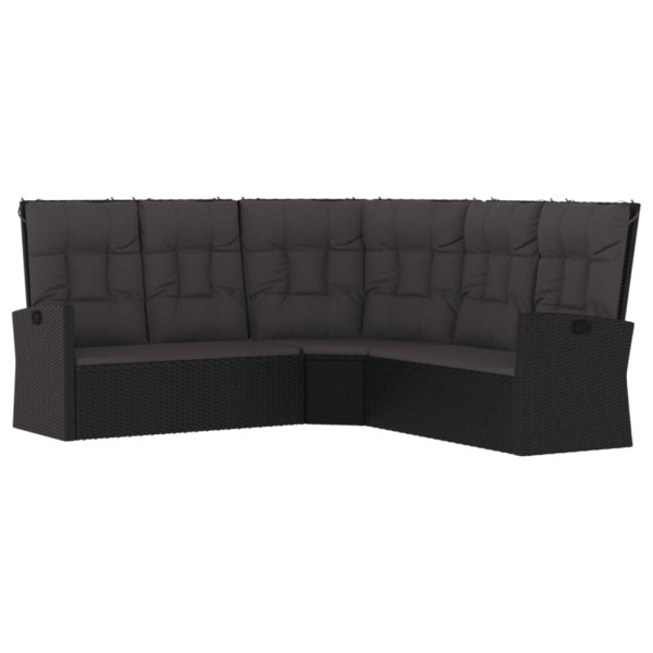 Sofa narożna Czarny Technorattan vidaXL