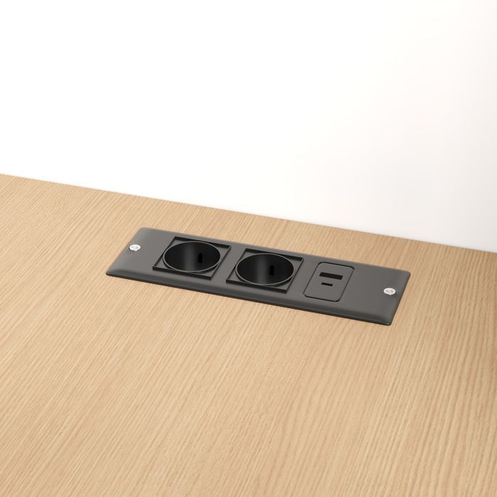 Scrivania pieghevole 104,5x30,5x160 cm - Con libreria - Porte USB - Ripiani regolabili - Con rotelle - Bianco+naturale