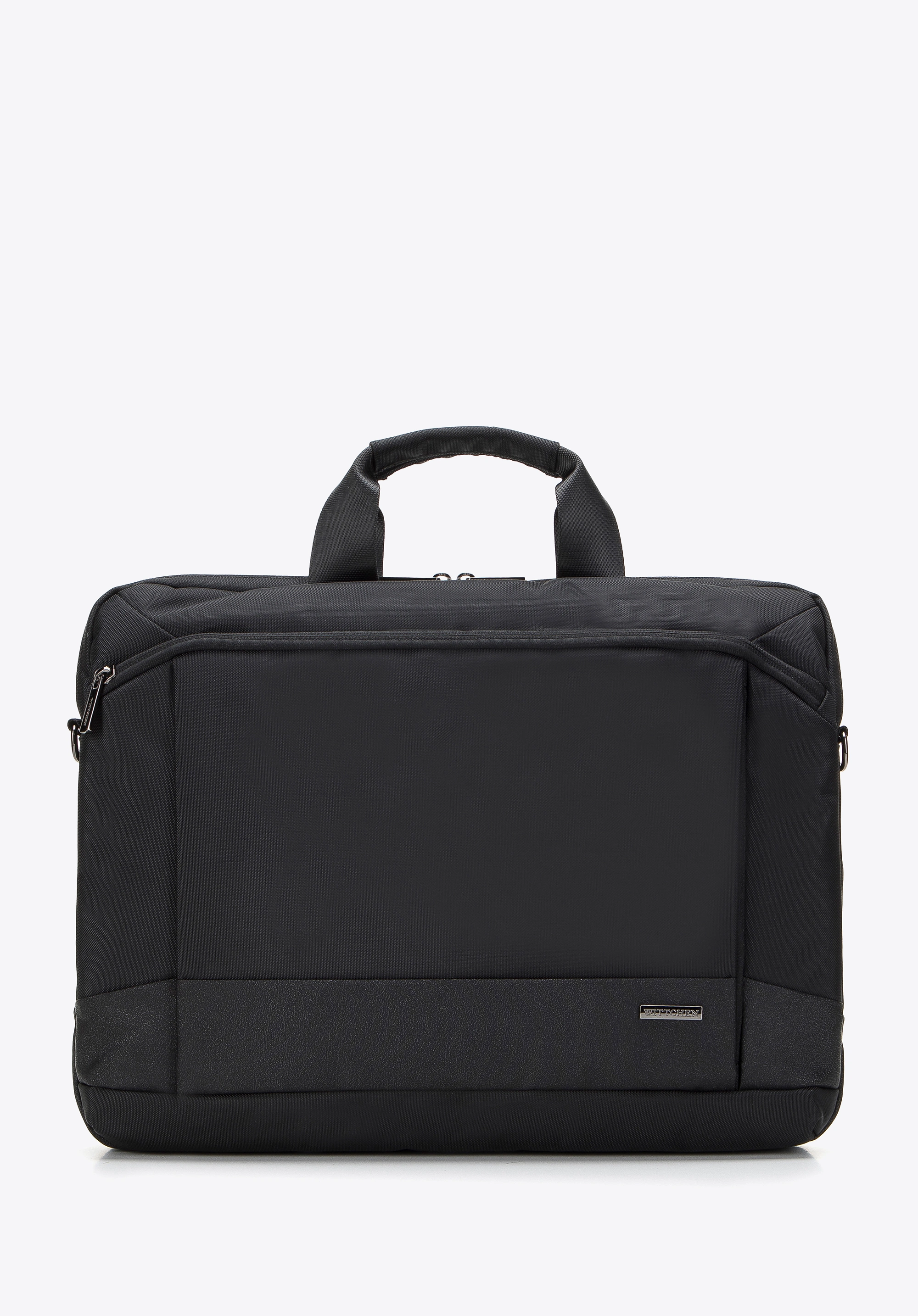 Męska torba na laptopa 15,6” z połyskującą wstawką czarna
