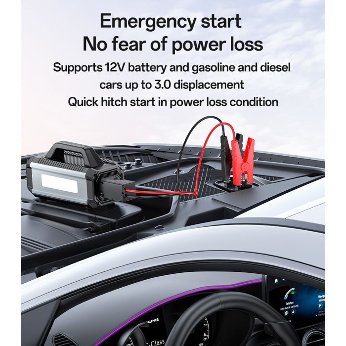 Arrancador de vehículos con inflado - RNCYN - 10000 mAh - Iluminación de emergencia - Inflado funcional - Inteligente